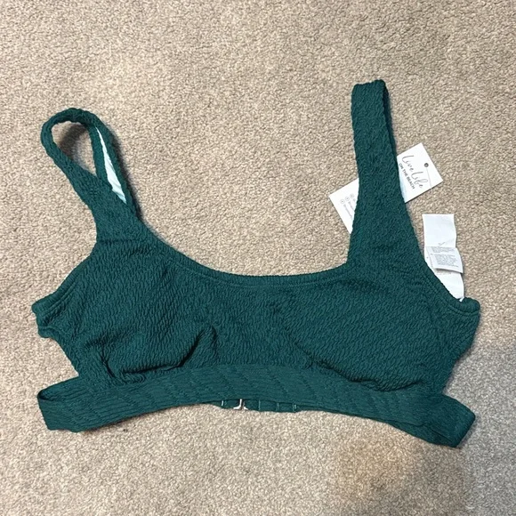 Cupshe Teal Escaping Eucalyptus Scoop Neck Bikini Top Size M - Picture 2 of 5